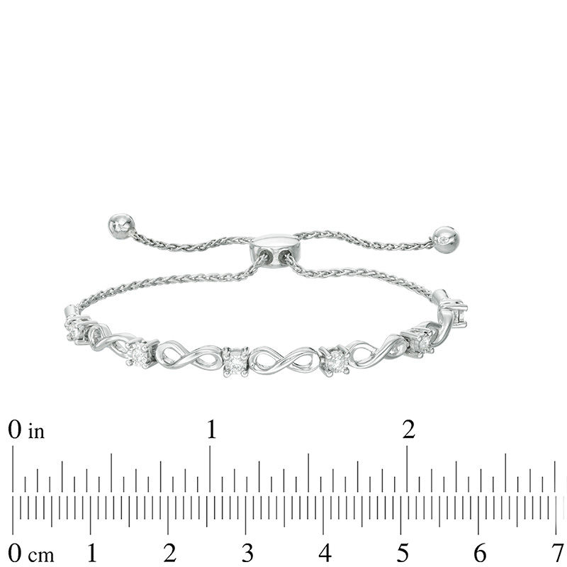 CT. T.W. Diamond Infinity Bolo Bracelet in 10K Gold