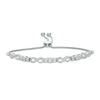 Thumbnail Image 0 of 0.37 CT. T.W. Diamond Three Stone Infinity Bolo Bracelet in 10K White Gold - 9.5"