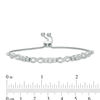 Thumbnail Image 1 of 0.37 CT. T.W. Diamond Three Stone Infinity Bolo Bracelet in 10K White Gold - 9.5"