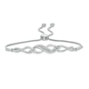 Thumbnail Image 1 of 0.15 CT. T.W. Diamond Twist Bolo Bracelet in Sterling Silver - 9.5"