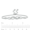Thumbnail Image 2 of 0.15 CT. T.W. Diamond Twist Bolo Bracelet in Sterling Silver - 9.5"
