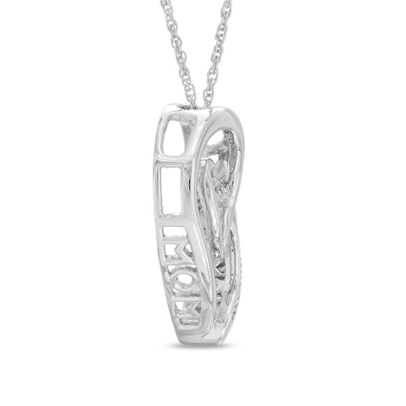 Unstoppable Love™ Composite Diamond Accent Swirl Heart Pendant in Sterling Silver
