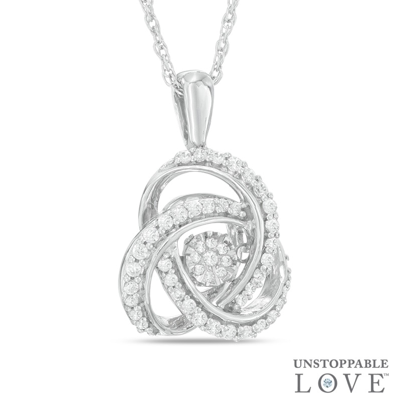 Unstoppable Love™ 0.23 CT. T.W. Composite Diamond Celtic Knot Pendant in Sterling Silver