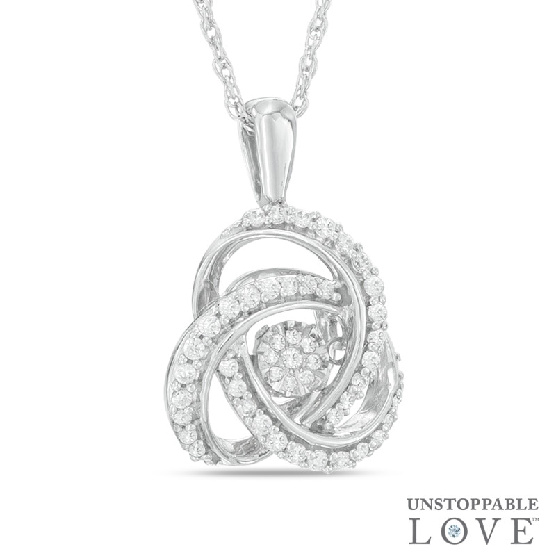 Main Image 2 of Unstoppable Love™ 0.23 CT. T.W. Composite Diamond Celtic Knot Pendant in Sterling Silver