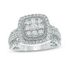 Thumbnail Image 1 of 0.70 CT. T.W. Composite Diamond Cushion Frame Engagement Ring in 10K White Gold