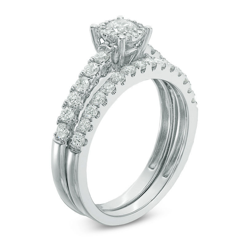 1.00 CT. T.W. Diamond Bridal Set 14K White Gold