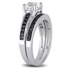 Thumbnail Image 1 of Lab-Created White Sapphire and 0.33 CT. T.W. Black Diamond Bridal Set in Sterling Silver