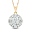 Thumbnail Image 1 of 0.45 CT. T.W. Diamond Snowflake in Circle Pendant in 10K Gold