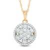 Thumbnail Image 0 of 0.45 CT. T.W. Diamond Snowflake in Circle Pendant in 10K Gold