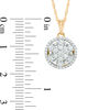 Thumbnail Image 2 of 0.45 CT. T.W. Diamond Snowflake in Circle Pendant in 10K Gold