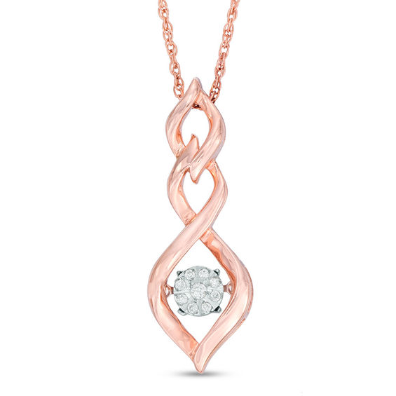Unstoppable Love™ Diamond Accent Triple Twist Pendant in Sterling Silver with 14K Rose Gold Plate