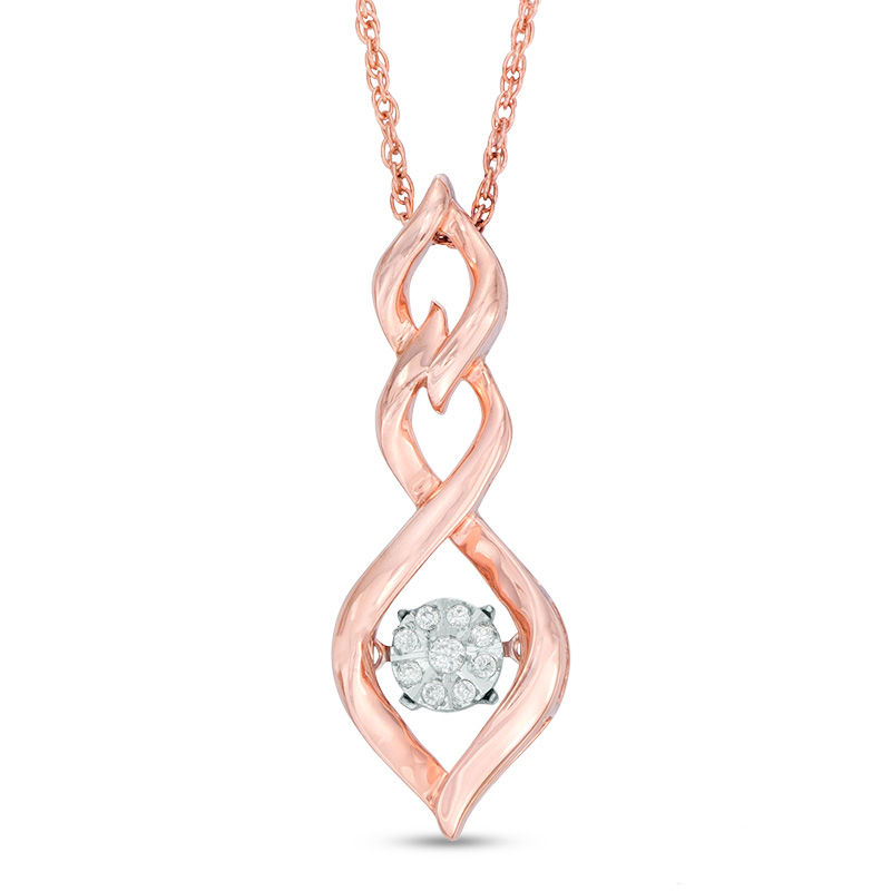 Unstoppable Love™ Diamond Accent Triple Twist Pendant in Sterling Silver with 14K Rose Gold Plate|Peoples Jewellers