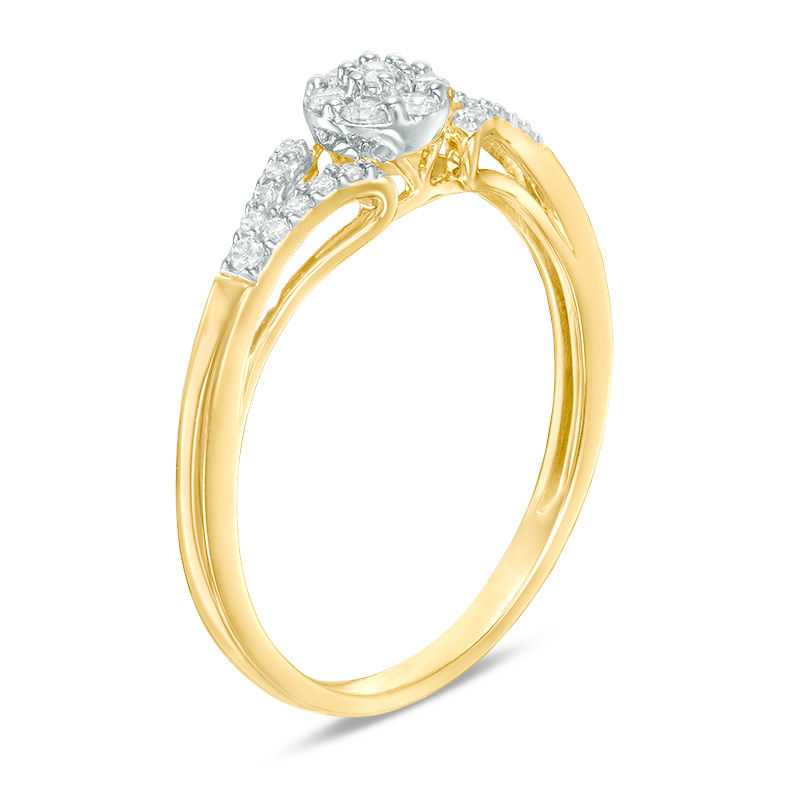Main Image 2 of 0.05 CT. T.W. Diamond Wonderland Promise Ring in Sterling Silver