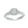 Thumbnail Image 0 of 0.25 CT. T.W. Composite Diamond Cushion Frame Promise Ring in 10K White Gold