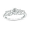 Thumbnail Image 0 of 0.15 CT. T.W. Composite Diamond Crossover Promise Ring in Sterling Silver