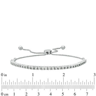 0.09 CT. T.W. Diamond Bolo Bracelet in Sterling Silver - 9.5"