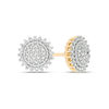 Thumbnail Image 0 of 0.25 CT. T.W. Diamond Sunburst Stud Earrings in 10K Gold