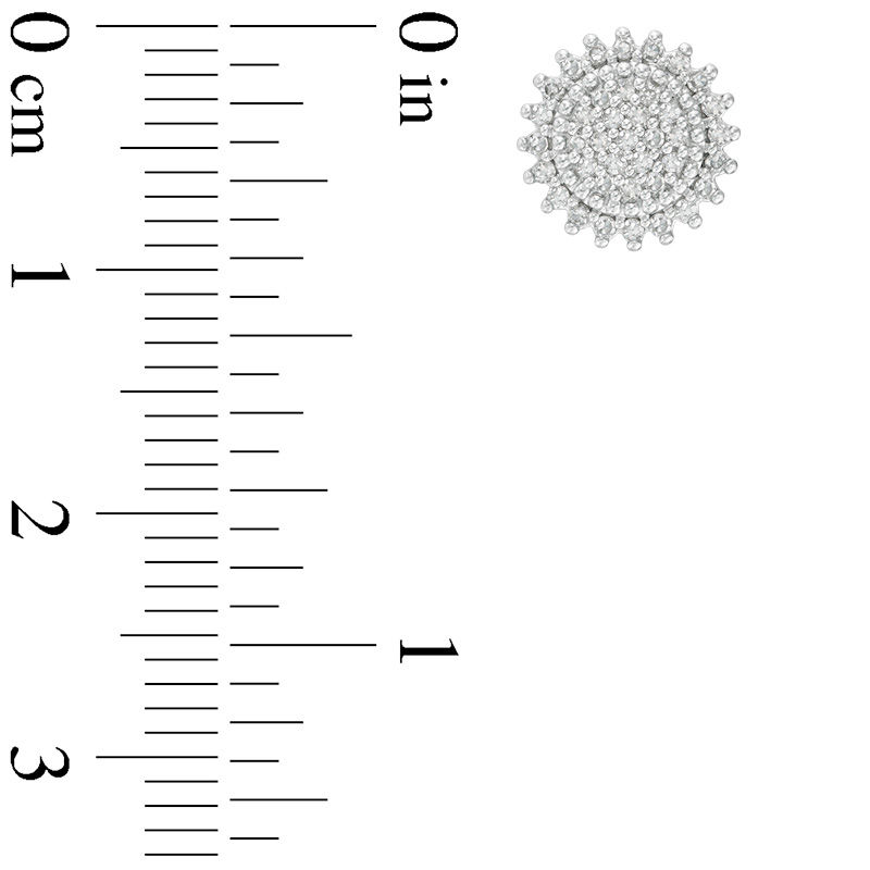 Main Image 2 of 0.25 CT. T.W. Diamond Sunburst Stud Earrings in 10K Gold