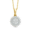 Thumbnail Image 0 of 0.13 CT. T.W. Composite Diamond Sunburst Pendant in 10K Gold