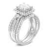 Thumbnail Image 2 of 2.00 CT. T.W. Princess-Cut Quad Diamond Frame Three Piece Bridal Set in 14K White Gold