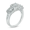 Thumbnail Image 1 of 0.95 CT. T.W. Diamond Cushion Frame Past Present Future® Engagement Ring in 14K White Gold