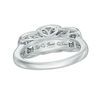 Thumbnail Image 2 of 0.95 CT. T.W. Diamond Cushion Frame Past Present Future® Engagement Ring in 14K White Gold
