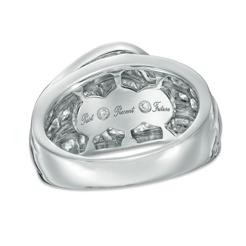 Main Image 3 of 1.95 CT. T.W. Diamond Swirl Frame Past Present Future® Engagement Ring in 14K White Gold