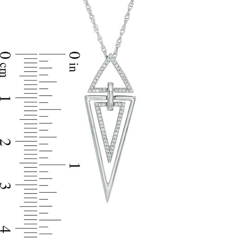 0.15 CT. T.W. Diamond Triangles Pendant in Sterling Silver
