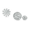 Thumbnail Image 1 of 0.12 CT. T.W. Diamond Pinwheel Stud Earrings in Sterling Silver