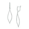 Thumbnail Image 1 of 0.58 CT. T.W. Diamond Leaf-Shaped Pendulum Drop Earrings in 10K White Gold