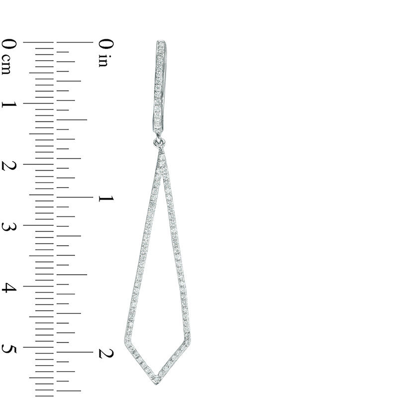 0.58 CT. T.W. Diamond Kite-Shaped Pendulum Drop Earrings in Sterling Silver