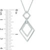 Thumbnail Image 1 of 0.15 CT. T.W. Diamond Interlocking Tilted Squares Pendant in Sterling Silver