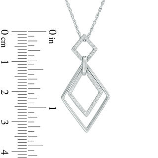 0.15 CT. T.W. Diamond Interlocking Tilted Squares Pendant in Sterling Silver
