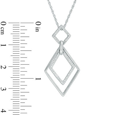 0.15 CT. T.W. Diamond Interlocking Tilted Squares Pendant in Sterling Silver