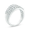 Thumbnail Image 1 of 0.95 CT. T.W. Diamond Three Row Step Ring in 10K White Gold
