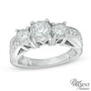Thumbnail Image 0 of 1.00 CT. T.W. Diamond Twist Shank Past Present Future® Engagement Ring in 10K White Gold