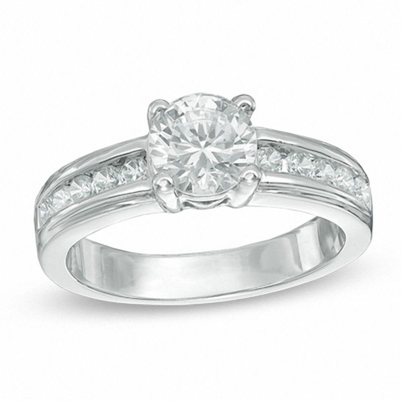 Halo Engagement Ring with .20TW of Diamonds in 10k White Gold