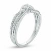 Thumbnail Image 2 of 0.18 CT. T.W. Diamond Three Stone Bypass Split Shank Ring in Sterling Silver