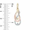 Thumbnail Image 1 of 0.30 CT. T.W. Diamond Crossover Drop Earrings in 10K Tri-Tone Gold