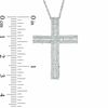 Thumbnail Image 1 of 0.83 CT. T.W. Baguette Diamond Cross Pendant in 10K White Gold