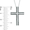 Thumbnail Image 1 of 0.83 CT. T.W. Enhanced Black and White Diamond Cross Pendant in 10K White Gold