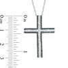 Thumbnail Image 2 of 0.83 CT. T.W. Enhanced Black and White Diamond Cross Pendant in 10K White Gold