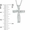 Thumbnail Image 1 of 0.18 CT. T.W. Diamond Bypass Cross Pendant in 10K White Gold