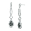 Thumbnail Image 0 of 0.45 CT. T.W. Composite Enhanced Black and White Diamond Pear-Shaped Twist Drop Earrings in 10K White Gold