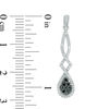 Thumbnail Image 1 of 0.45 CT. T.W. Composite Enhanced Black and White Diamond Pear-Shaped Twist Drop Earrings in 10K White Gold