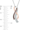 0.23 CT. T.W. Champagne and White Diamond Layered Crossover Pendant in 10K Two-Tone Gold