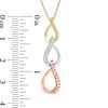 Thumbnail Image 1 of 0.23 CT. T.W. Diamond Three Tier Pendant in 10K Tri-Tone Gold