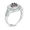 Thumbnail Image 1 of 0.70 CT. T.W. Composite Enhanced Champagne and White Diamond Double Frame Ring in 10K White Gold