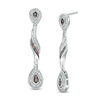 Thumbnail Image 1 of 0.30 CT. T.W. Enhanced Champagne and White Diamond Pear-Shaped Wave Drop Earrings in 10K White Gold