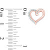 Thumbnail Image 2 of 0.11 CT. T.W. Diamond Tilted Heart Stud Earrings in 10K Rose Gold